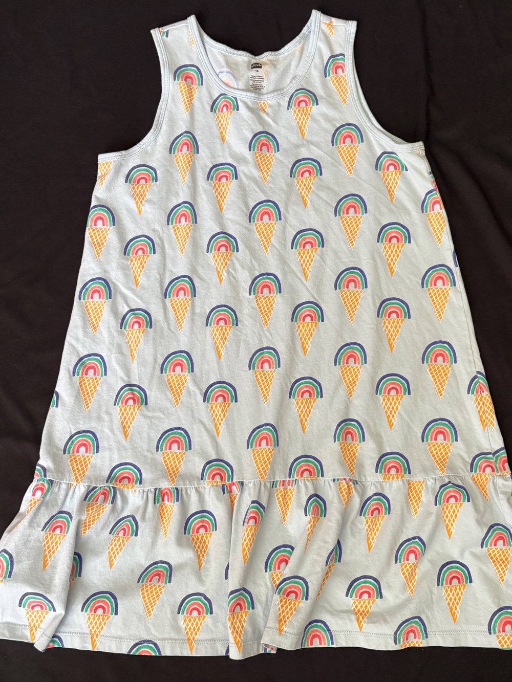 Tea Collection Light Blue Tank Dress with Rainbow Ice Cream Cones
